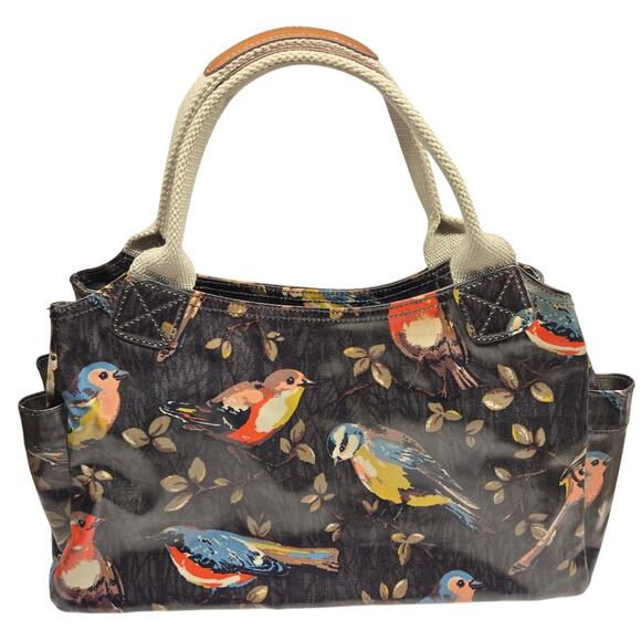 Cath Kidston London Garden Bird Motif Multicolor Oilcloth Day Bag Charming - Picture 2 of 10